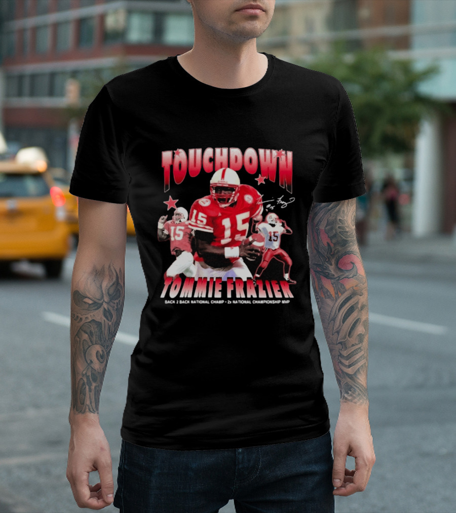 Touchdown Tommie Frazier 1995 Ncaa Championship Nebraska Football T-Shirt