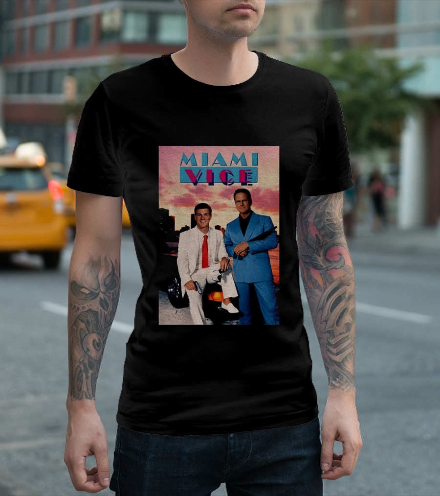 Miami Vice Indiana Hoosiers Football Fernando Mendoza Curt Cignetti T-Shirt