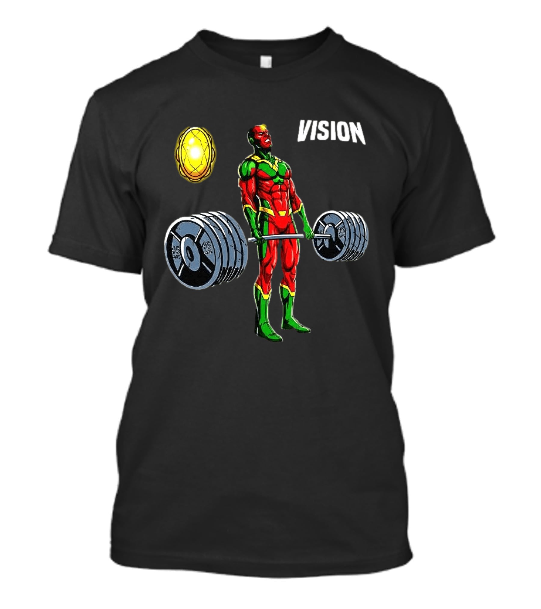 Vision Superhero Lifting Weights Gym Motivation T-Shirt