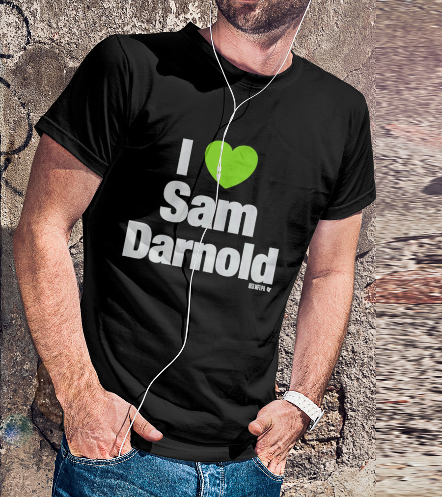 I Heart Sam Darnold Green Heart T-Shirt
