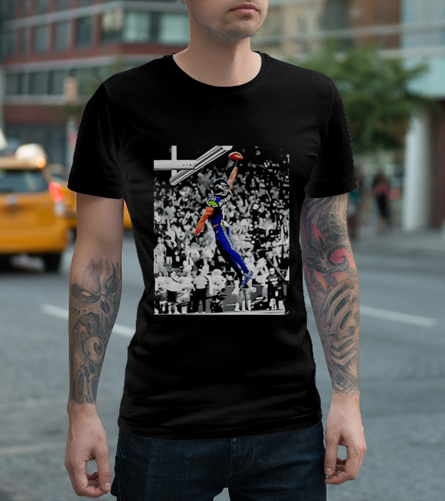 Jaxon Smith Njigba Seattle Seahawks Jumping Football Catch Legend T-Shirt