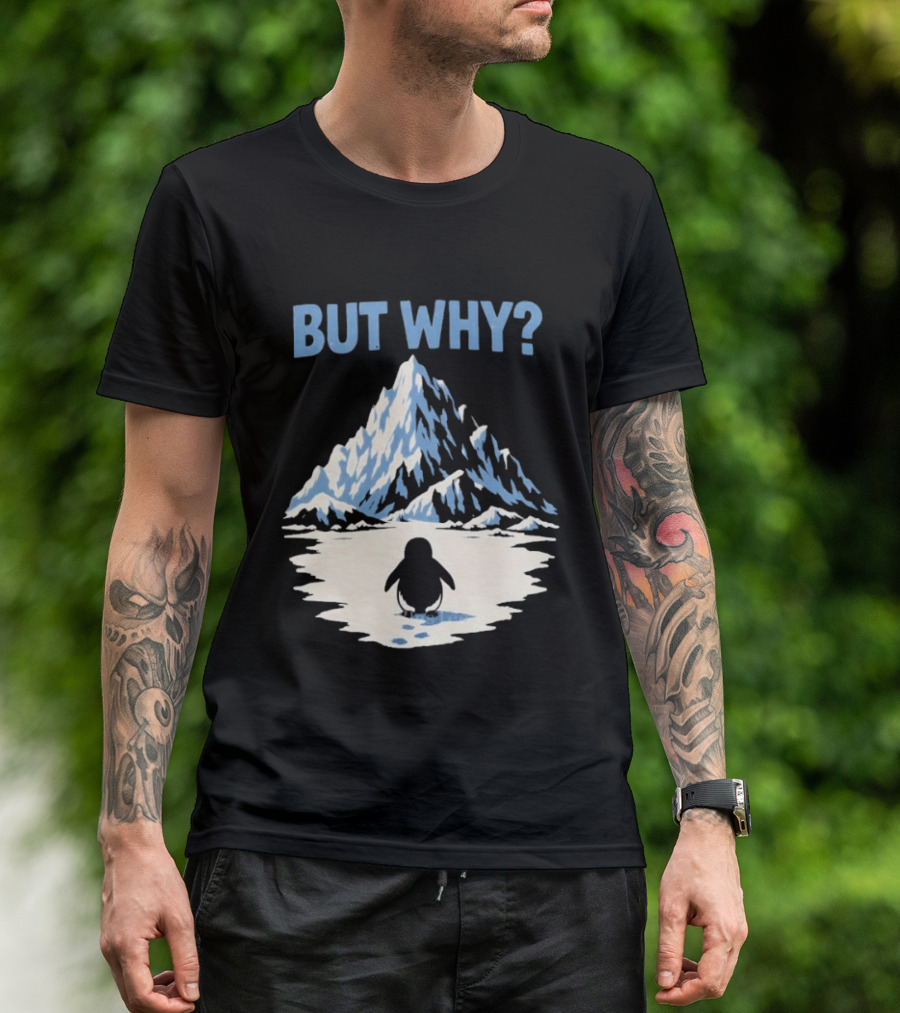 Why Penguin Snow Mountain Reflection T-Shirt