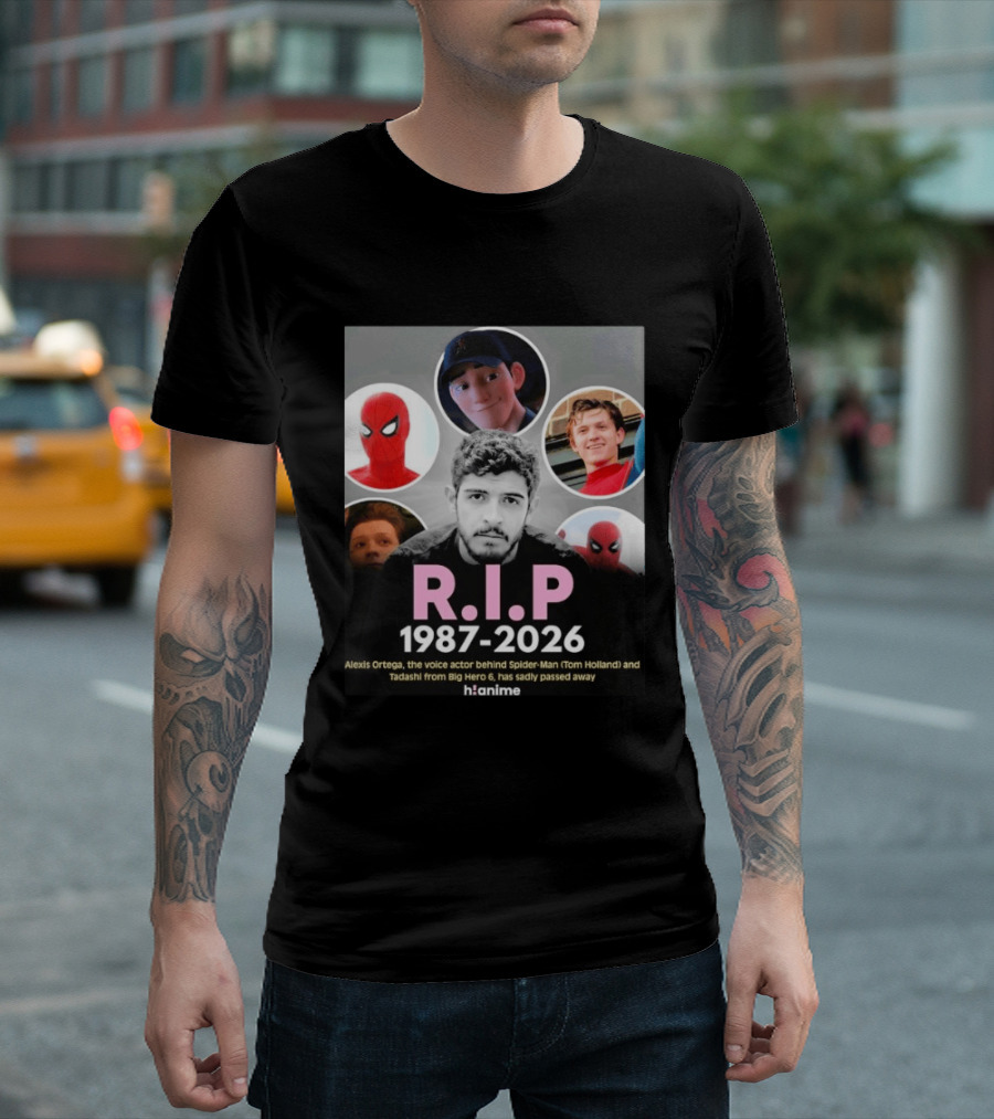 RIP Alexis Ortega 1987 2026 Voice Of Spider Man And Tadashi T-Shirt