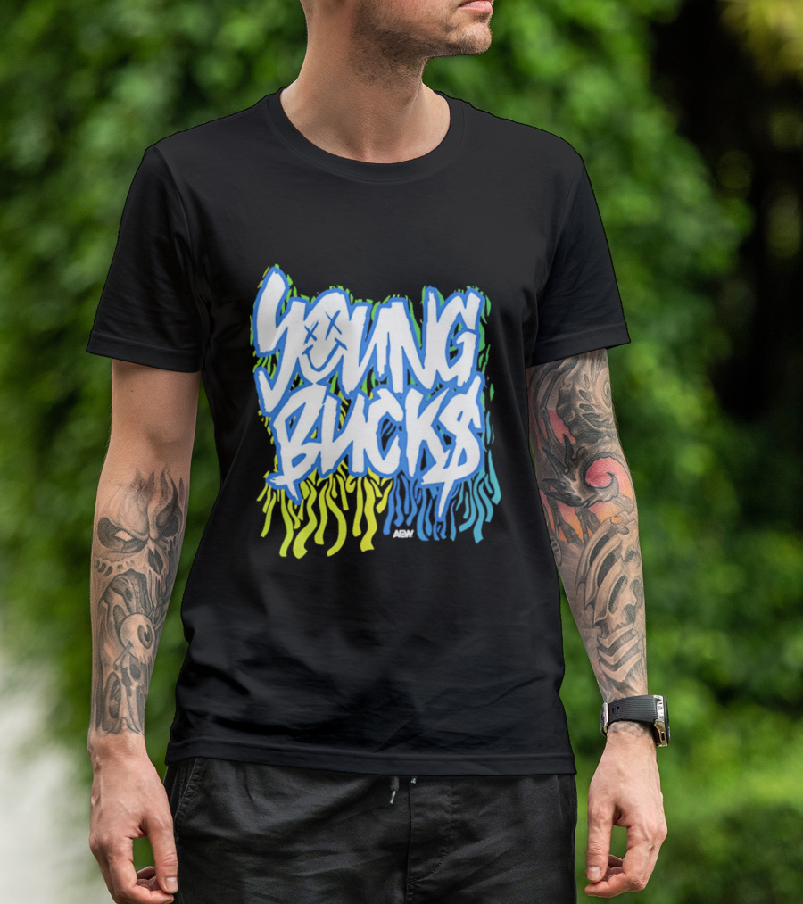Young Bucks The Party's Back Neon Graffiti T-Shirt
