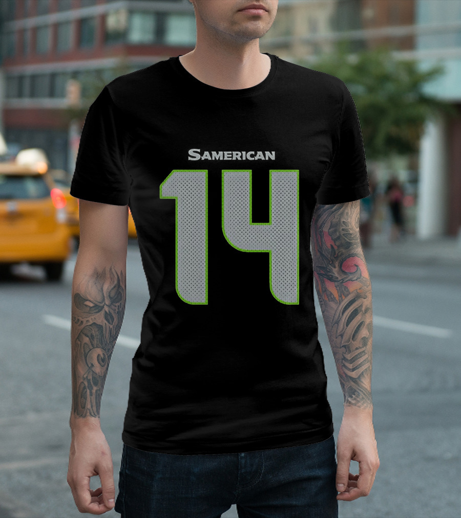 Seattle Seahawks Samerican 14 Jersey T-Shirt