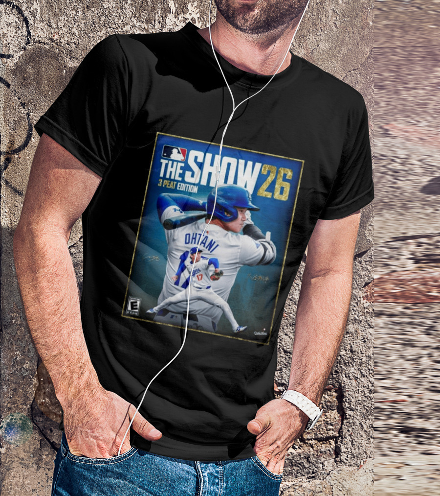 Shohei Ohtani Los Angeles Dodgers MLB The Show 26 3 Peat Edition Baseball 2026 Game T-Shirt