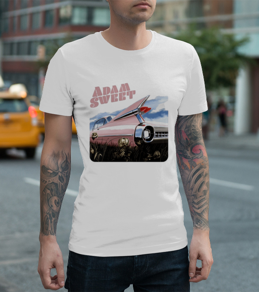 Adam Sweet Pink Cadillac Flowers Nostalgia T-Shirt