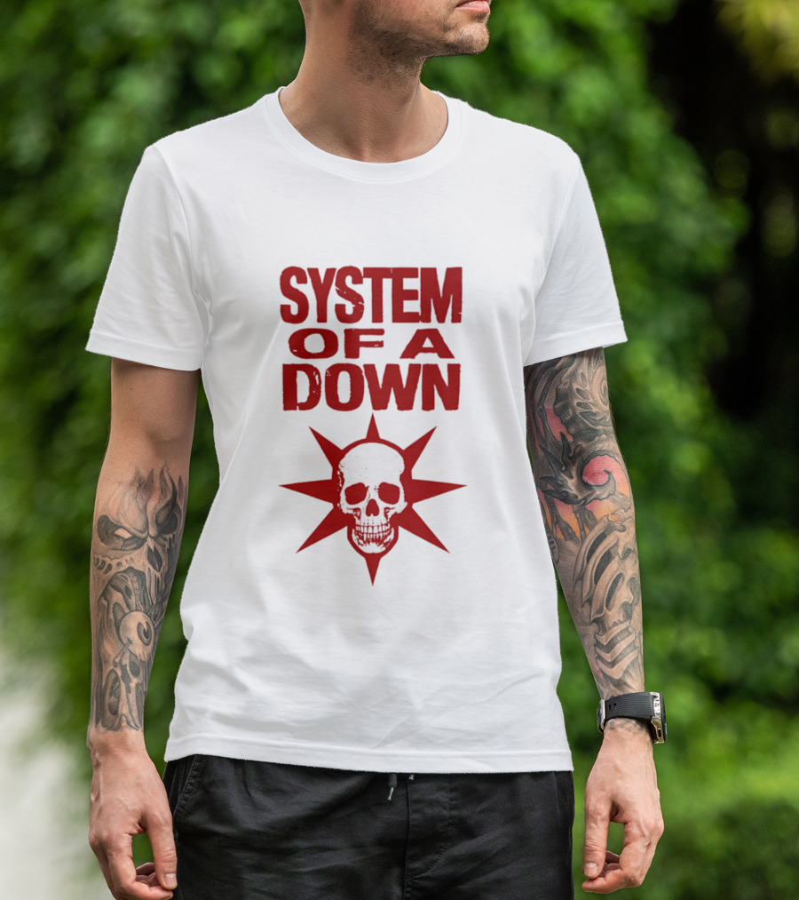 System Of A Down Skull Star Burst T-Shirt
