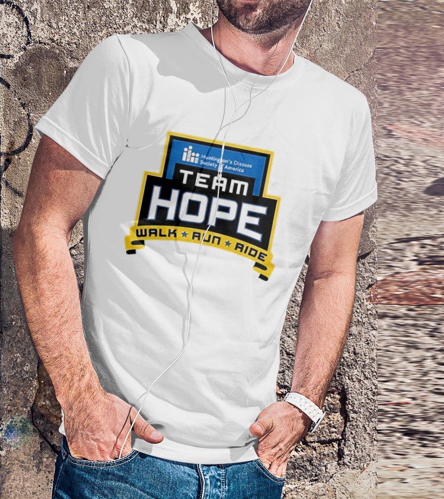 Team Hope Walk Run Ride Huntington's Disease Society Of America T-Shirt