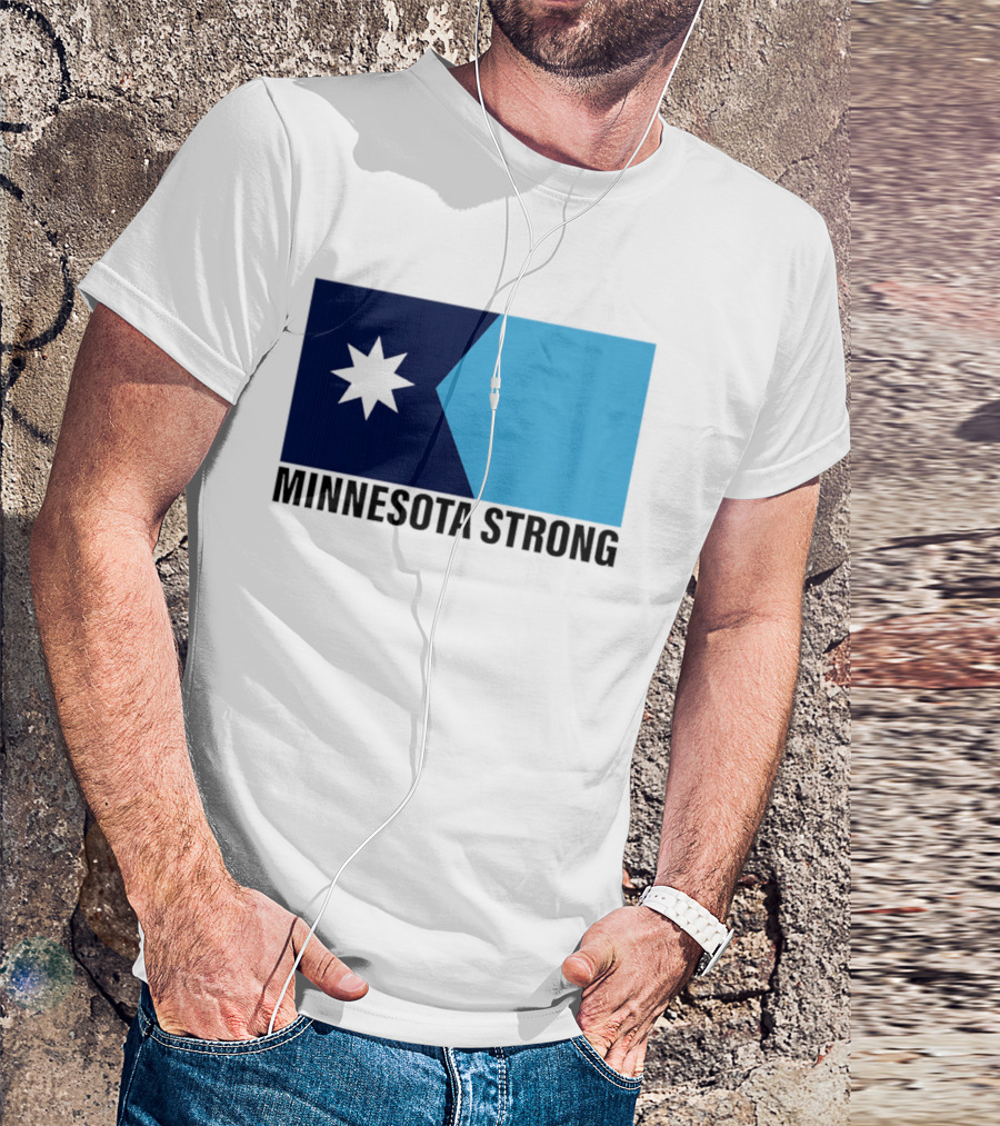 Minnesota Strong Star Icon Blue Rectangular Flag T-Shirt