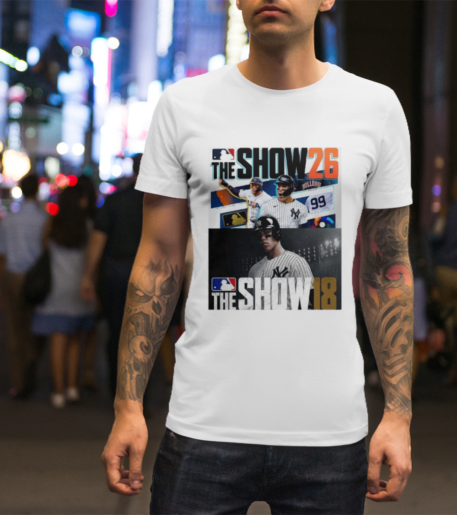 MLB The Show 26 Aaron Judge New York Yankees Cover Athlete Baseball Game Featuring The Show 18 T-Shirt