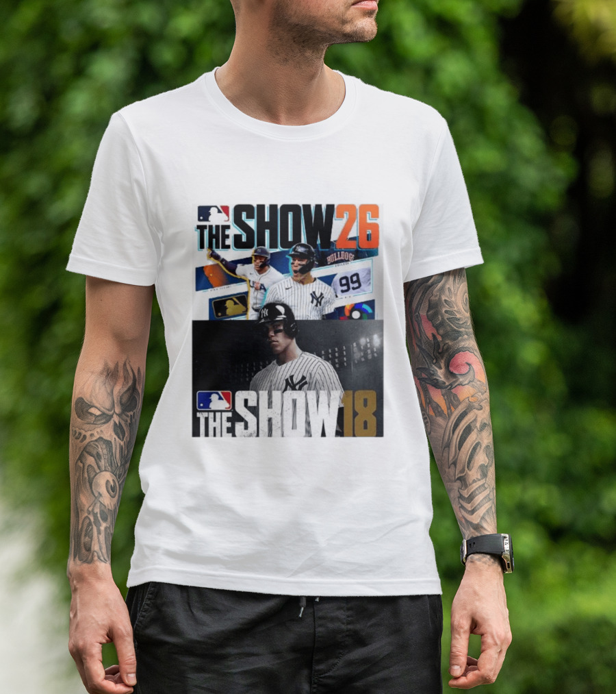 MLB The Show 26 Aaron Judge New York Yankees Cover Athlete Baseball Game Featuring The Show 18 T-Shirt