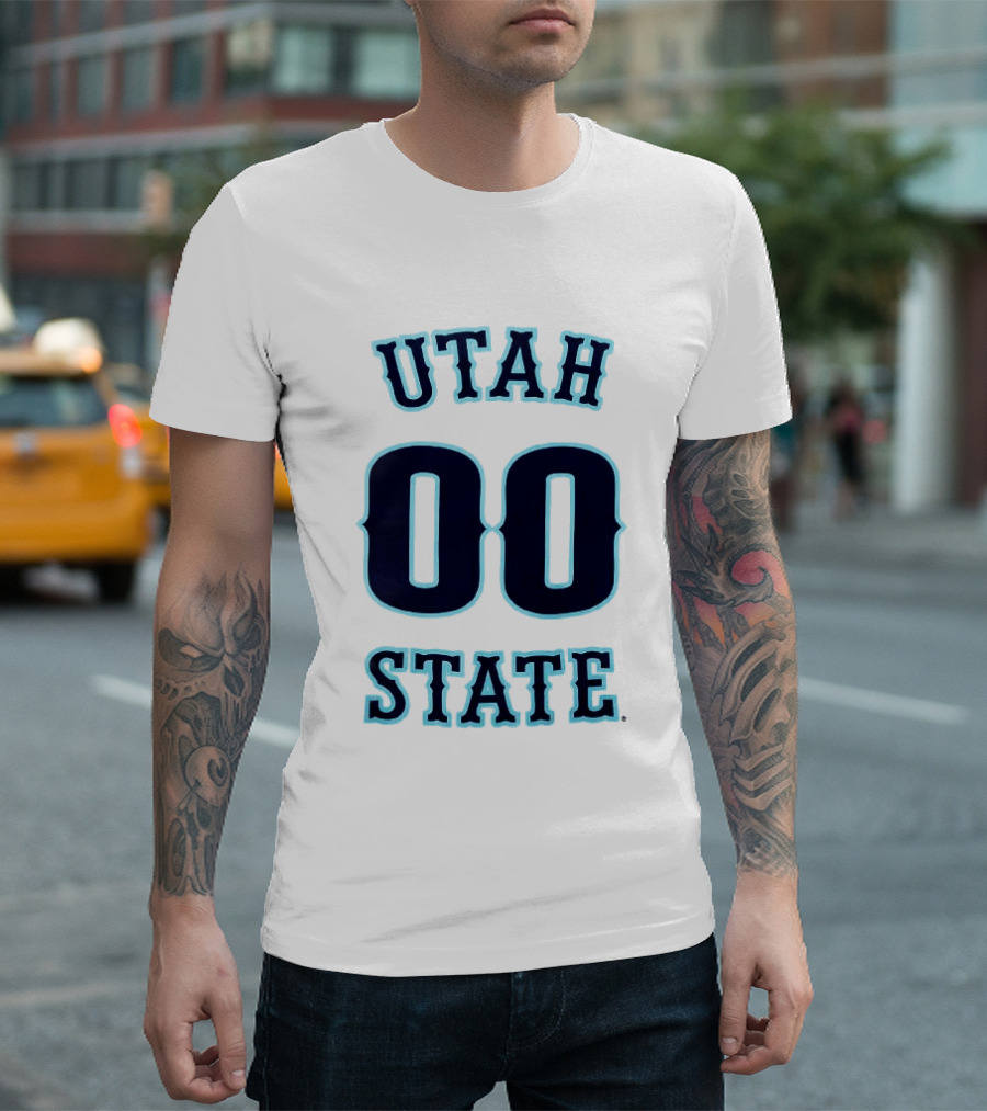 Utah State 00 Number Basketball T-Shirt
