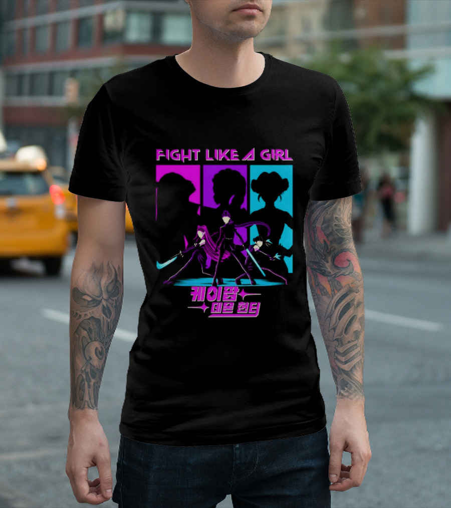 KPop Demon Hunters Fight Like A Girl Korean T-Shirt