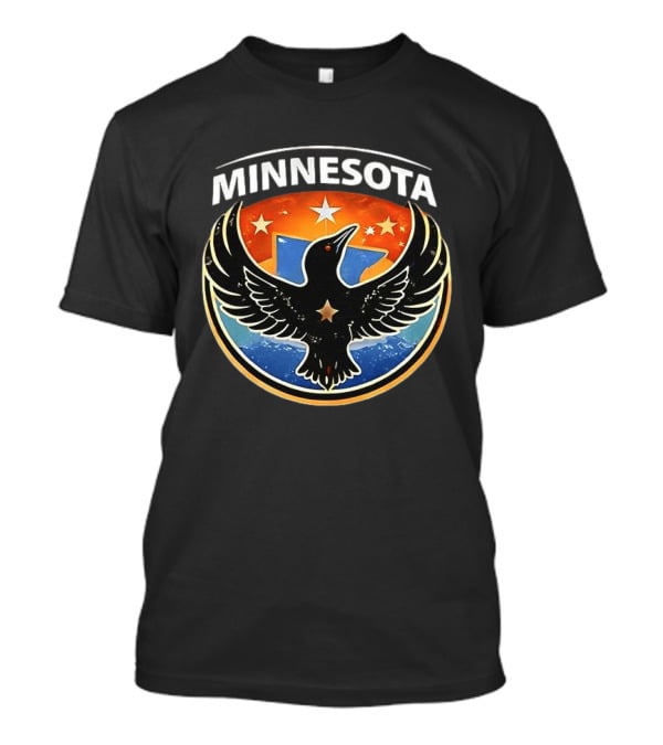 Minnesota Rebel Alliance Star Emblem Black Bird And Starry Shield T-Shirt