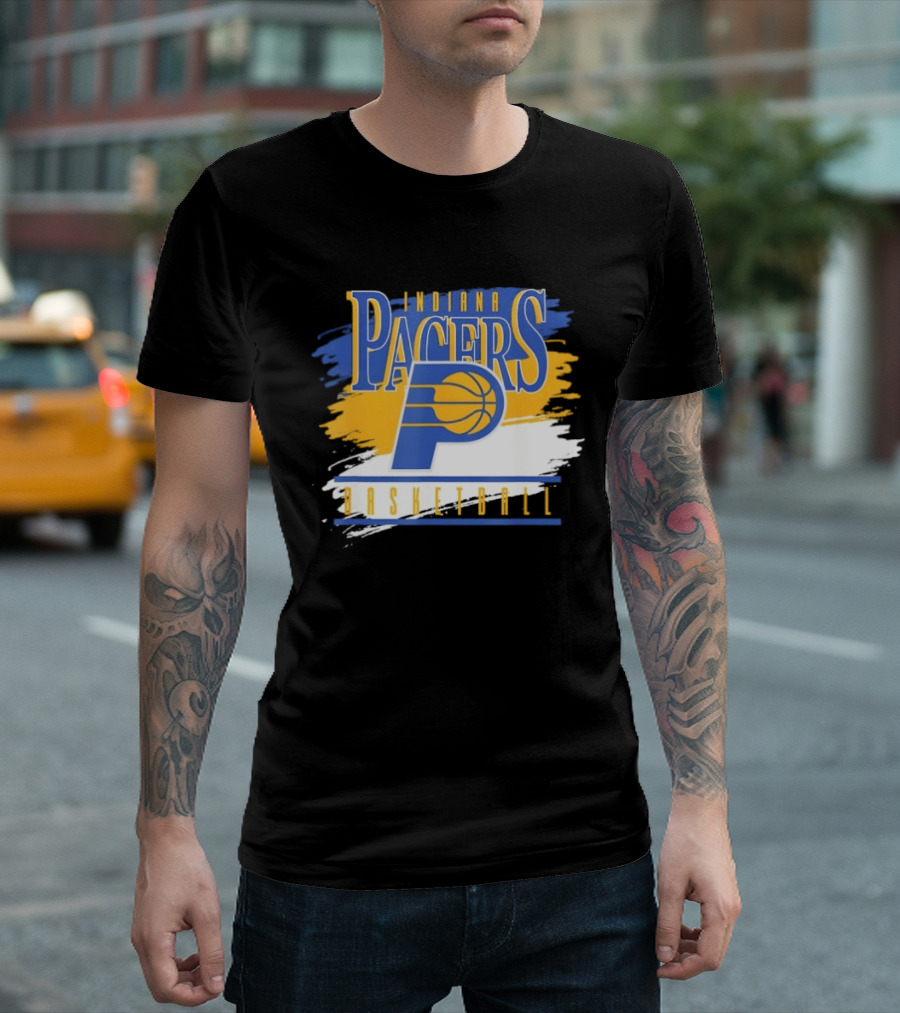 Indiana Pacers Basketball Spilled Paint NBA T-Shirt