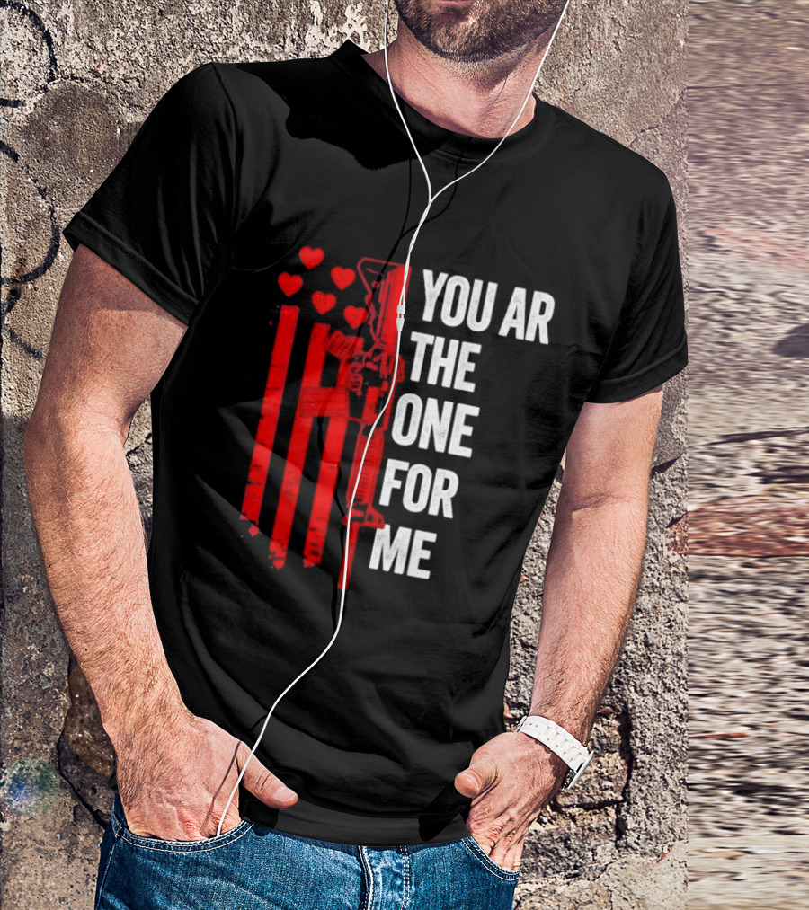 You Ar The One For Me Red Hearts Flag Visual T-Shirt