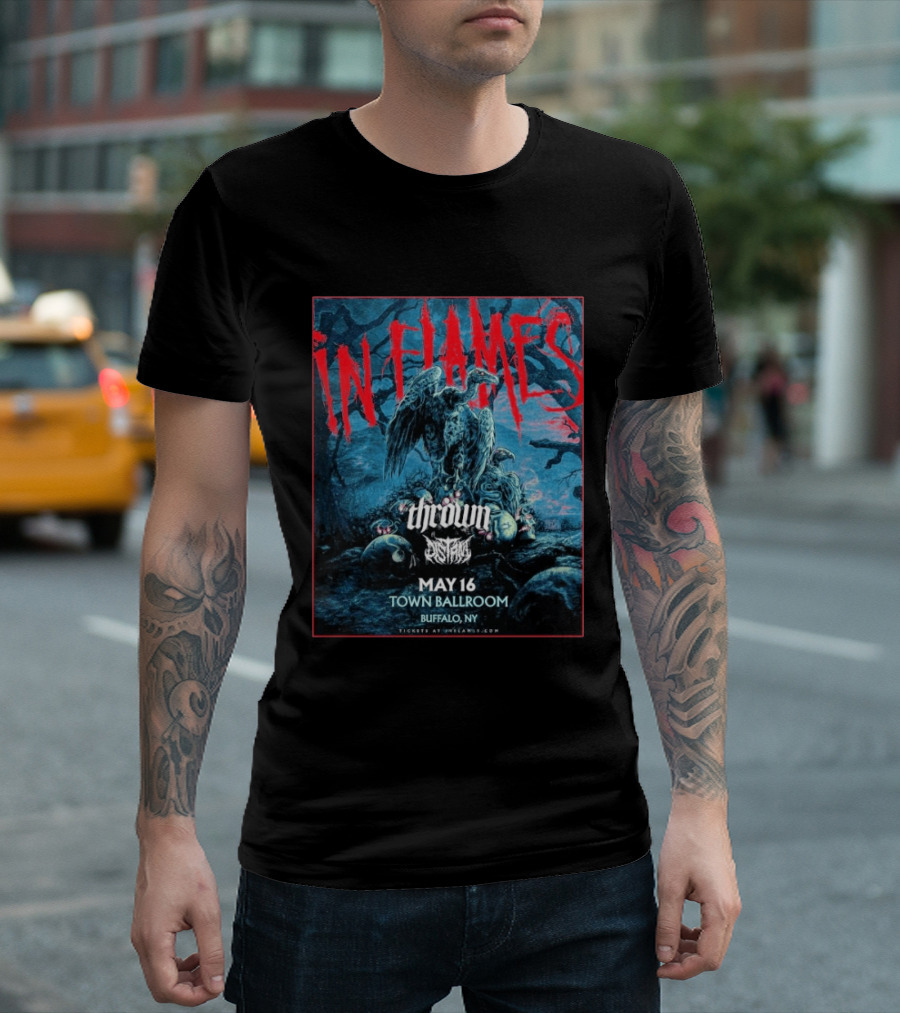 In Flames May 16 2026 Buffalo NY Town Ballroom Concert Thrown Orbit Culture T-Shirt