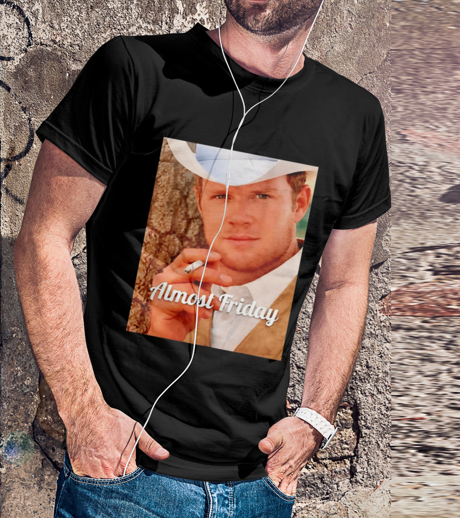 Almost Friday Cowboy Smoking Cigarette T-Shirt