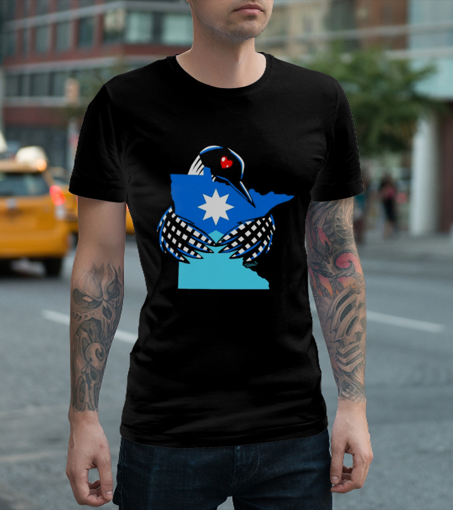 Loon I Love Minnesota Star Symbol Blue T-Shirt