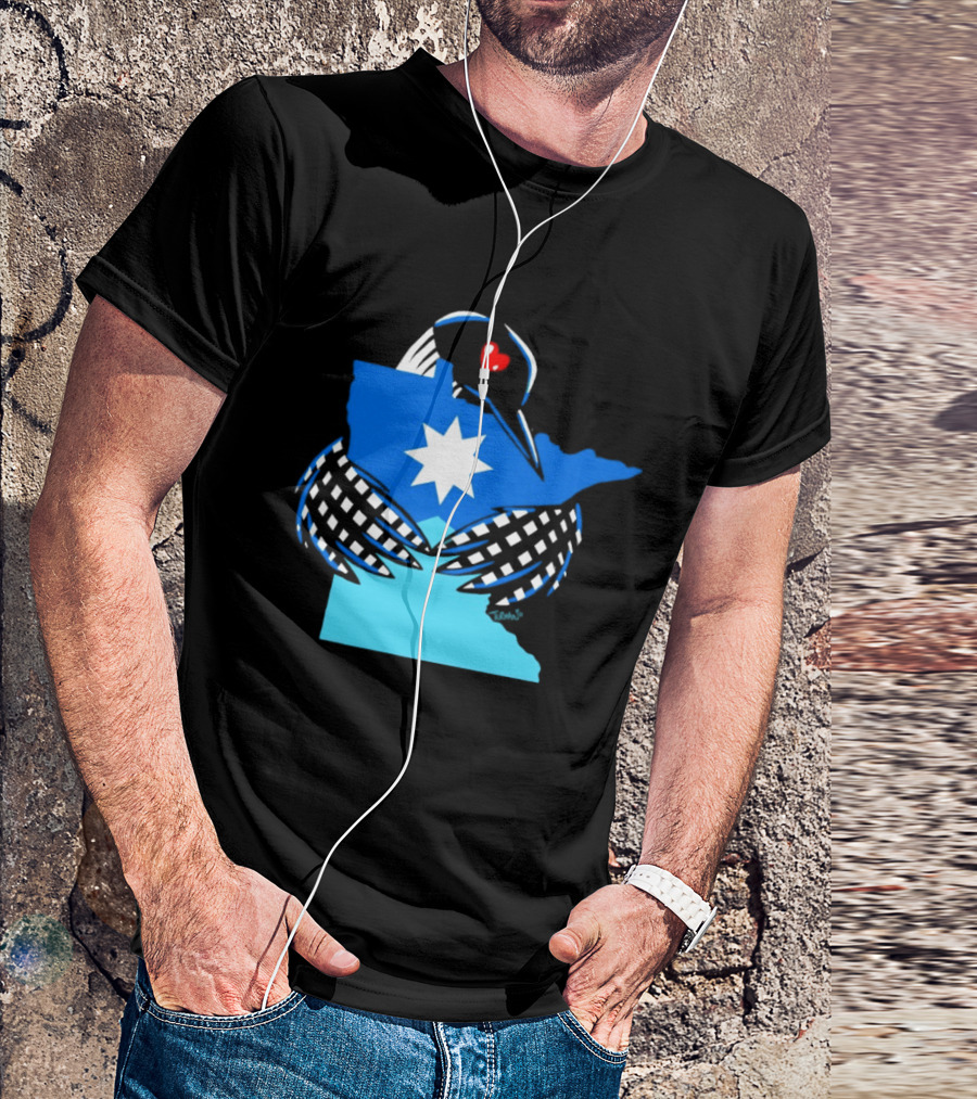 Loon I Love Minnesota Star Symbol Blue T-Shirt
