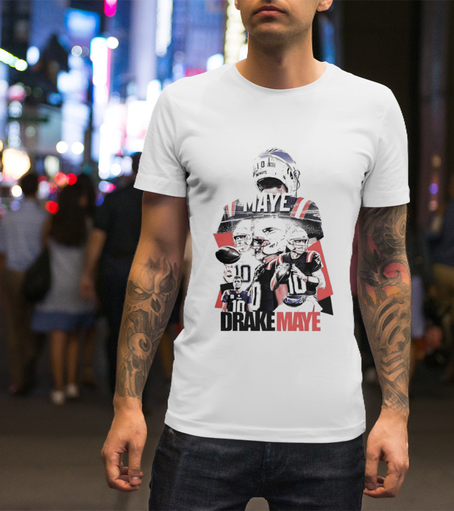 Drake Maye New England Patriots Number 10 Patriots Football Player T-Shirt