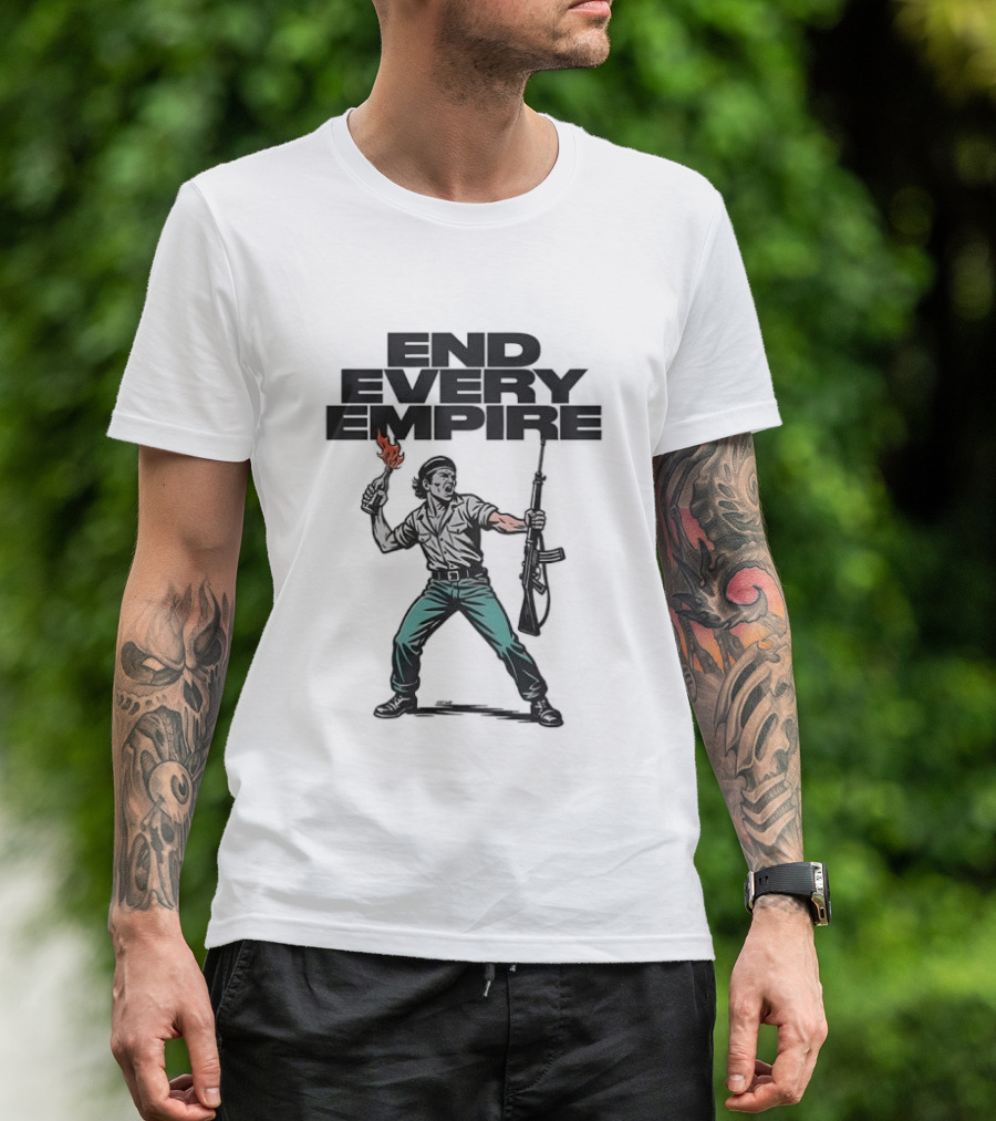 END EVERY EMPIRE Revolutionary Figure With Torch And Rifle T-Shirt