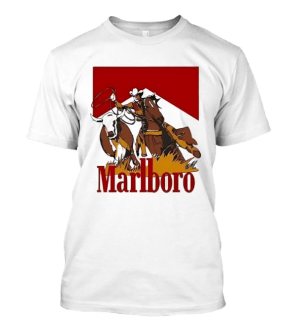 Marlboro Cowboy With Lasso Riding Horse Rugged Outdoors Adventure T-Shirt