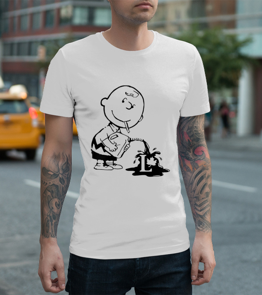Charlie Brown Watering Flower Political Cartoon T-Shirt