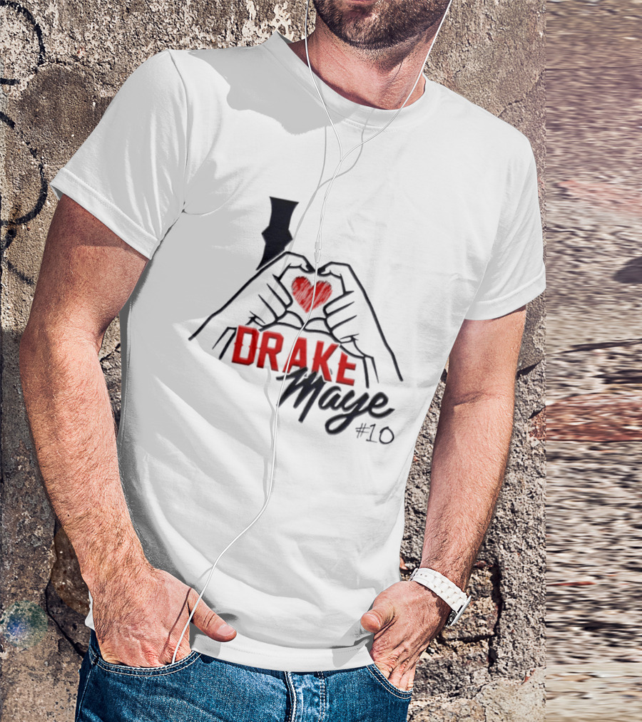 I Love Drake Maye Heart Hand #10 T-Shirt