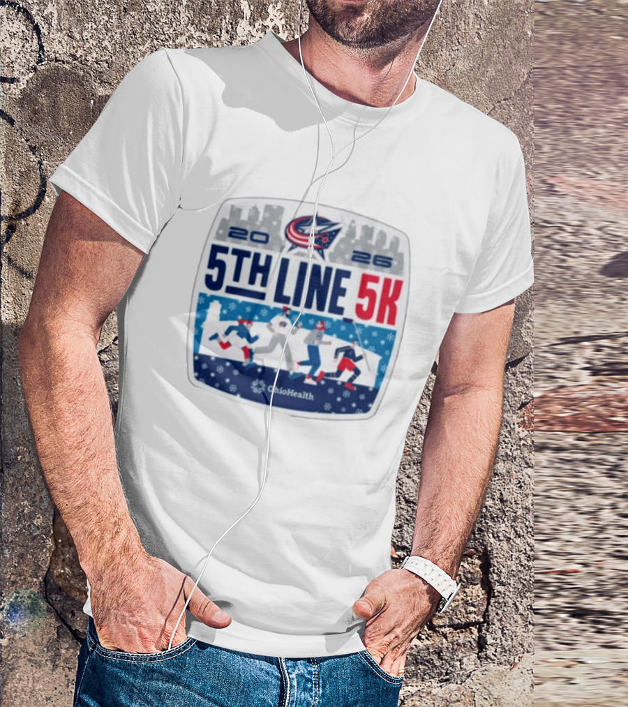 Columbus Blue Jackets 2026 5th Line 5K OhioHealth Event T-Shirt