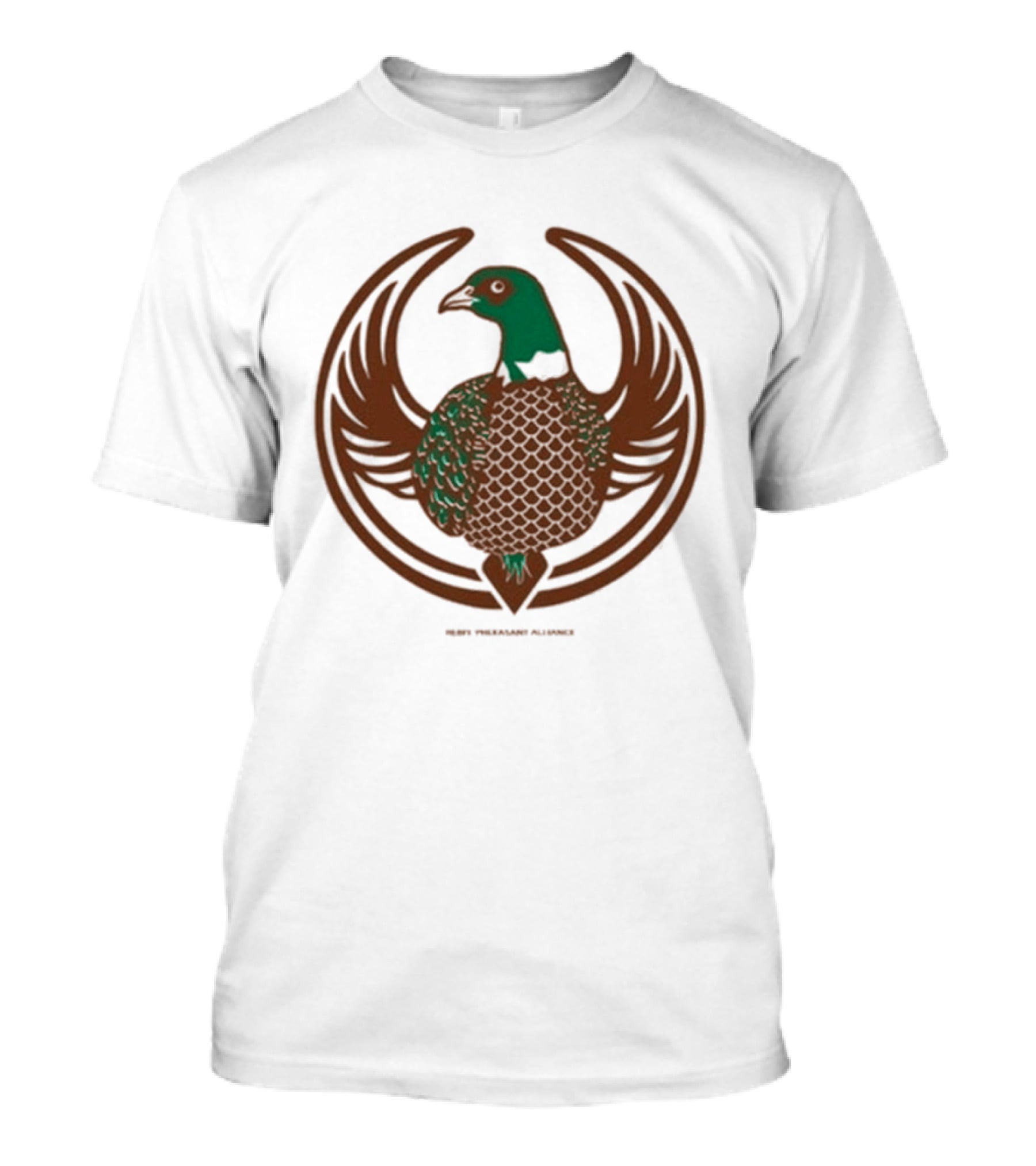 Rebel Pheasant Alliance Bird Emblem Icon Heavyweight T-Shirt