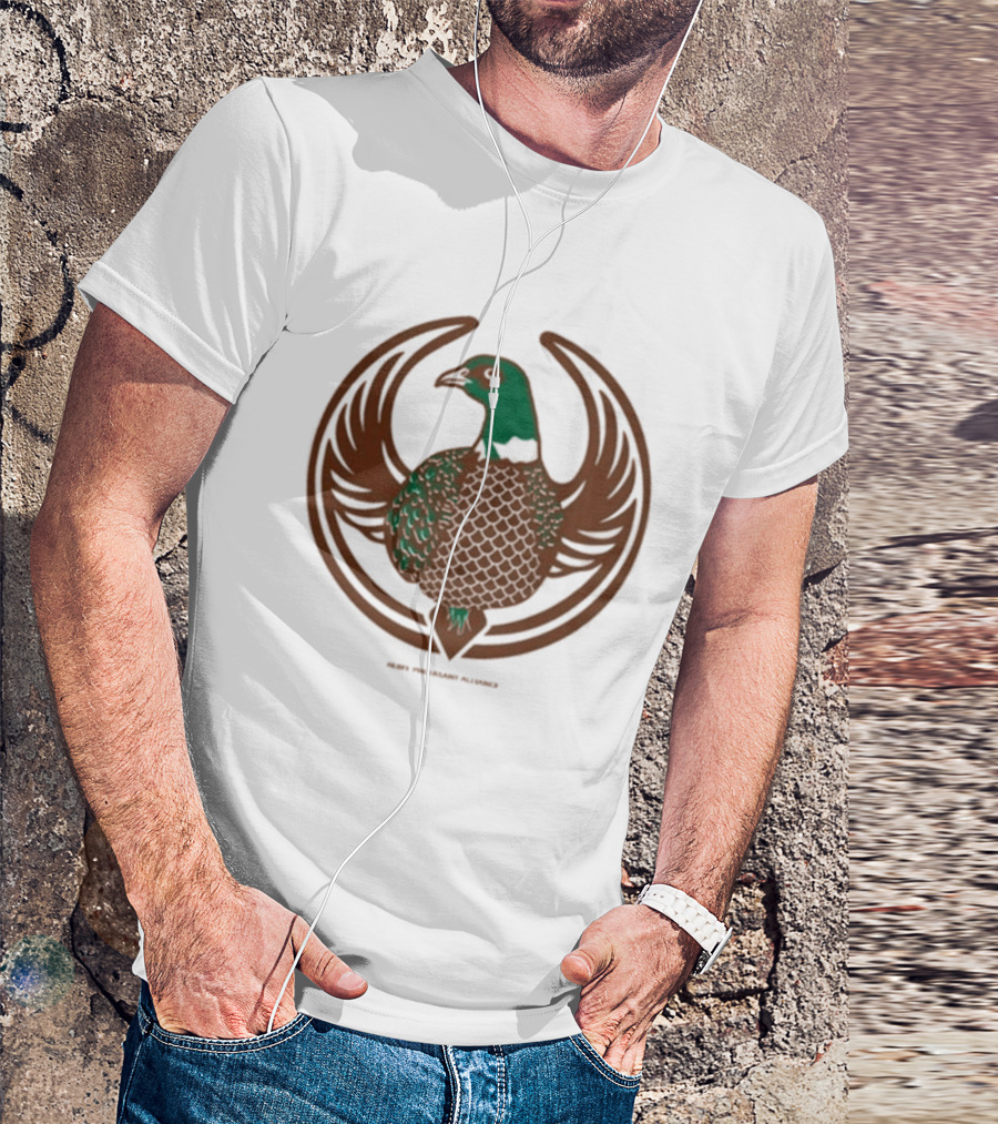 Rebel Pheasant Alliance Bird Emblem Icon Heavyweight T-Shirt