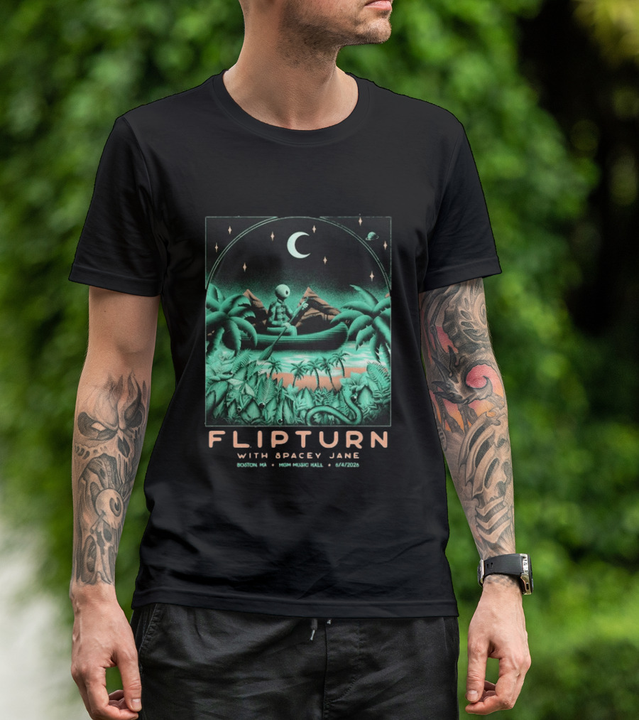 FLIPTURN With Spacey Jane MGM Music Hall Boston 6 4 2026 Art Alien Canoe Scene T-Shirt