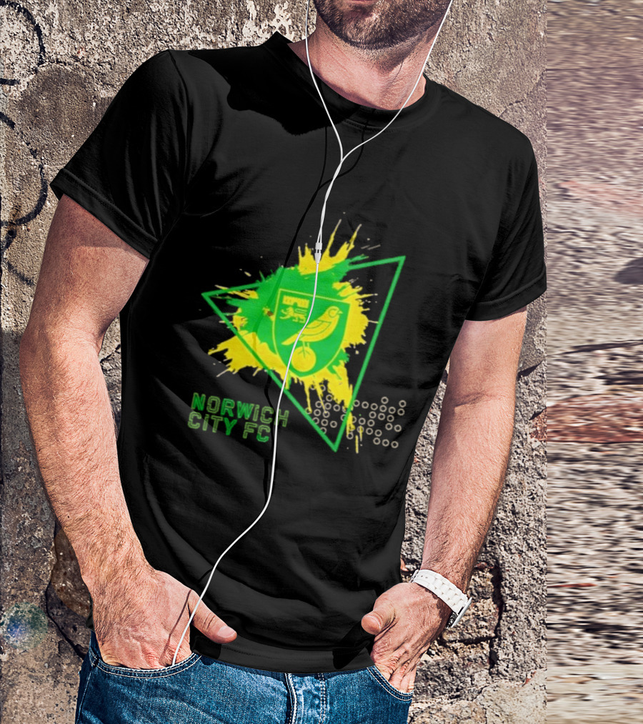 Norwich City FC Junior Crest Splash Triangle T-Shirt