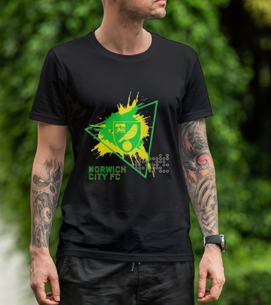 Norwich City FC Junior Crest Splash Triangle T-Shirt
