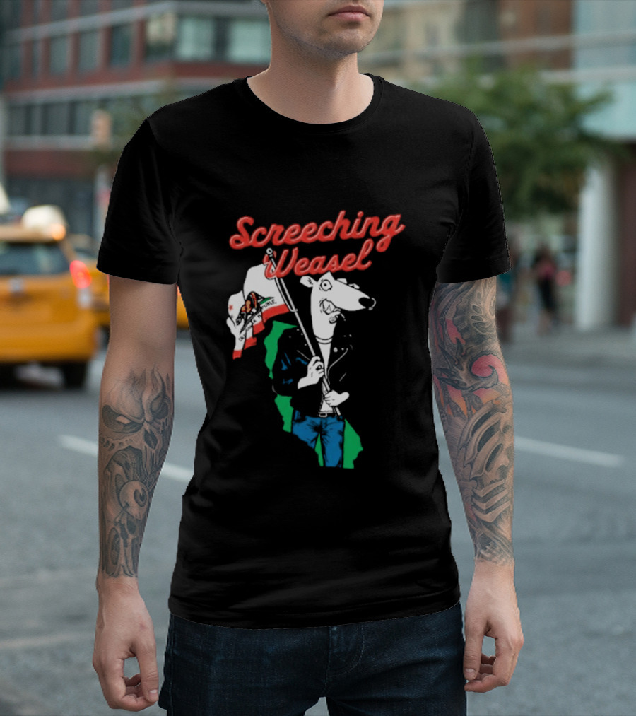 Screeching Weasel California Flag Bearer T-Shirt