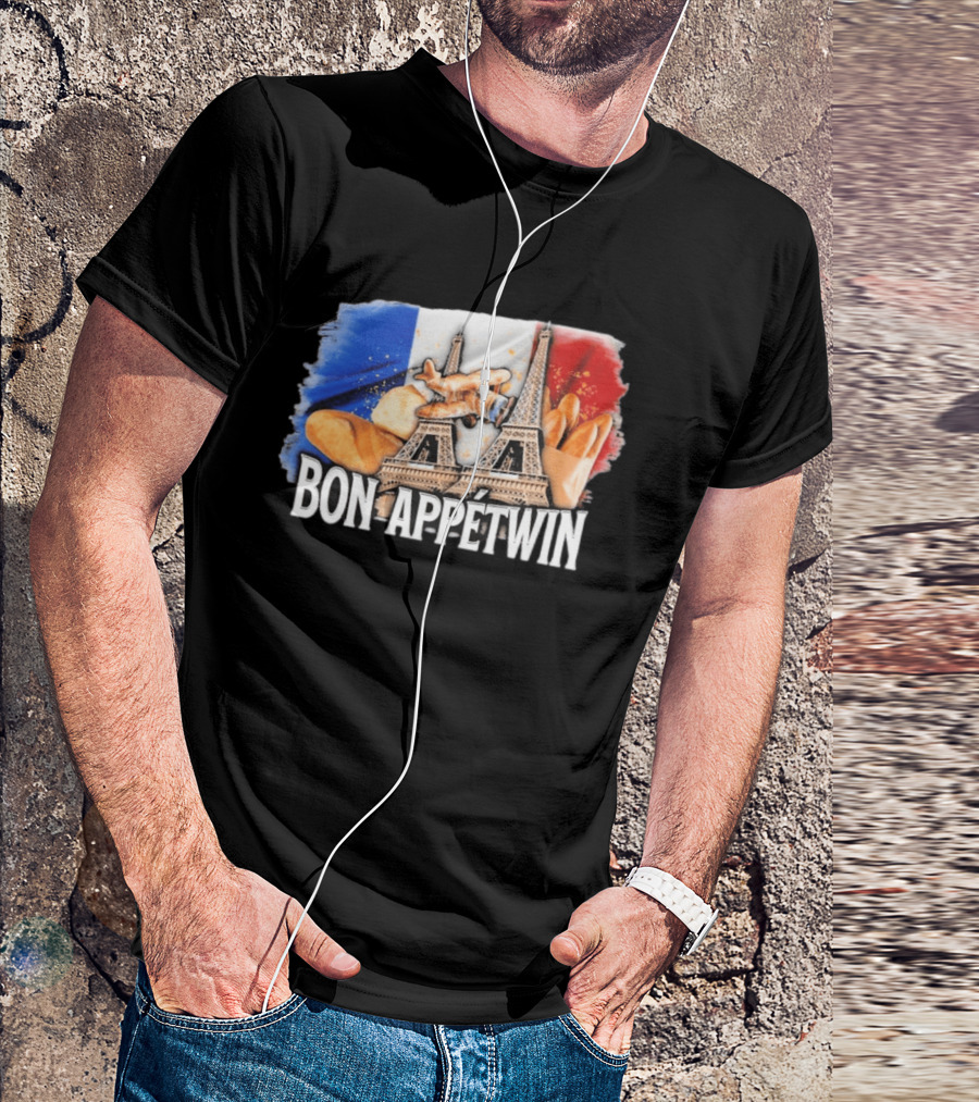 Bon Appetwin French Baguettes Eiffel Tower Paris Flag T-Shirt
