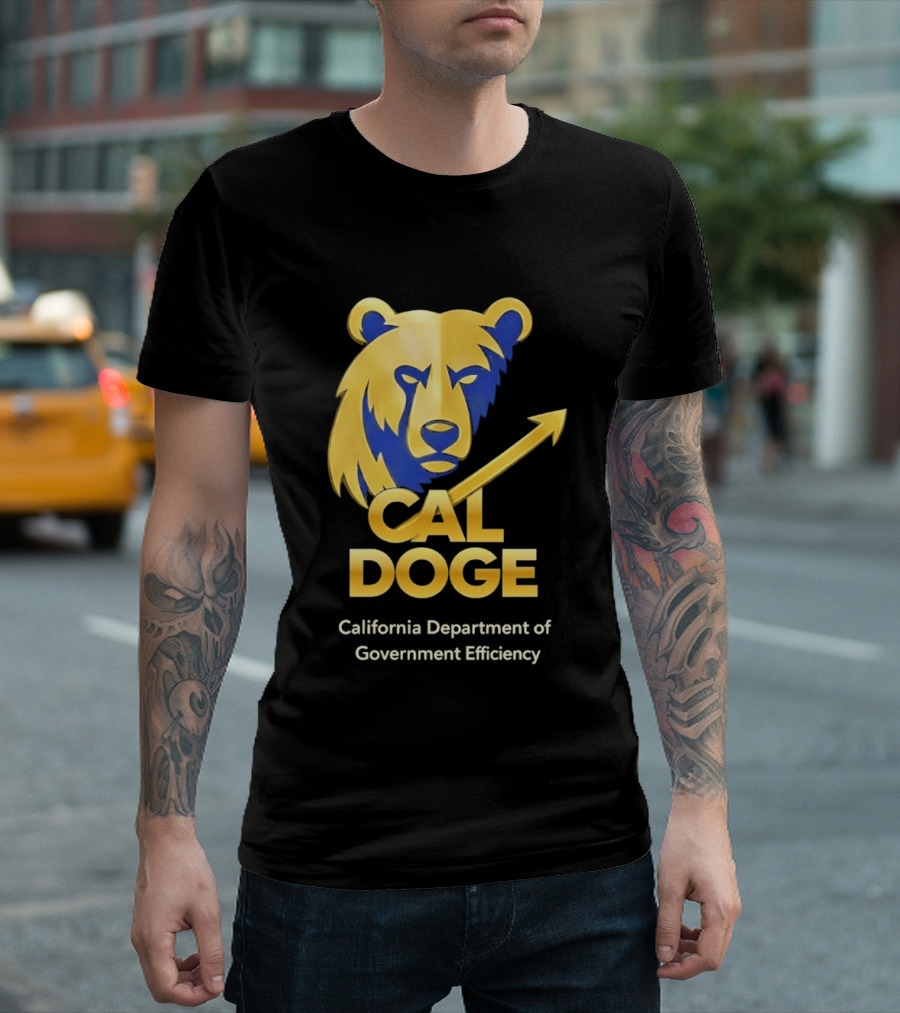 CAL DOGE California Department Of Government Efficiency Bear Arrow T-Shirt