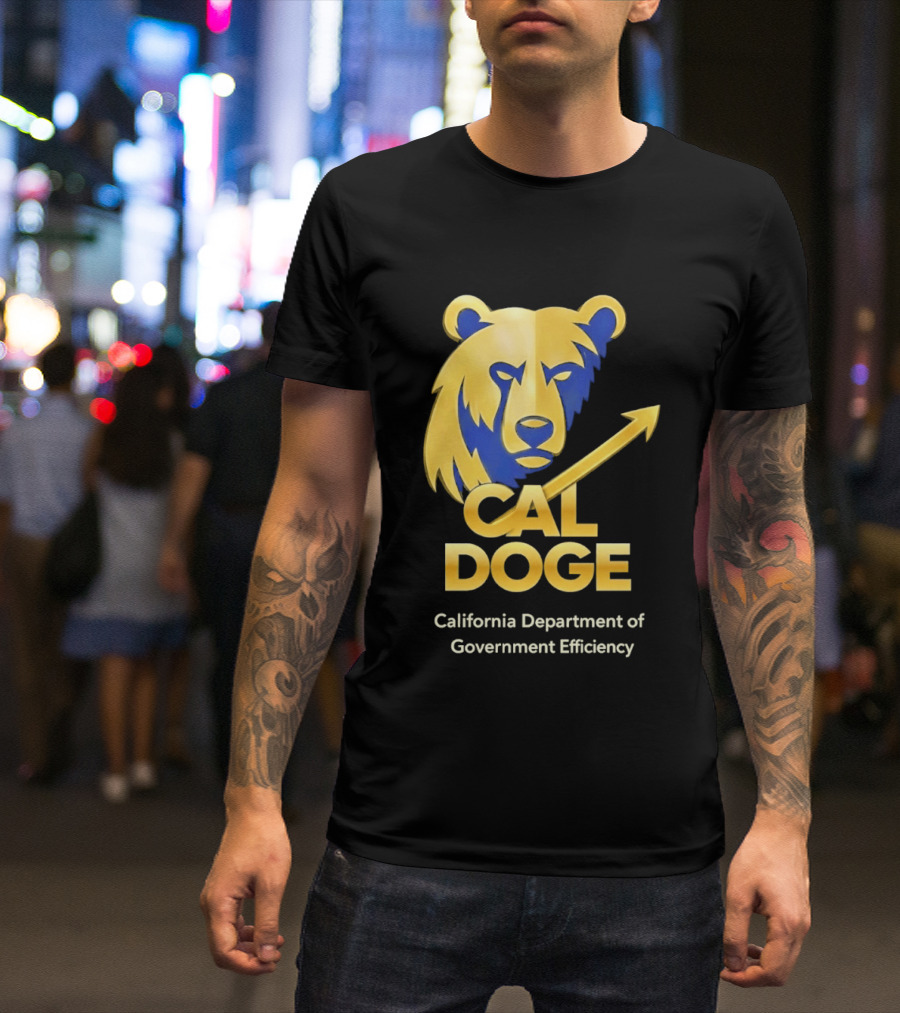 CAL DOGE California Department Of Government Efficiency Bear Arrow T-Shirt