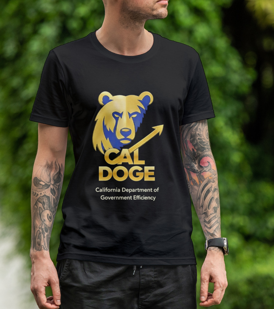 CAL DOGE California Department Of Government Efficiency Bear Arrow T-Shirt