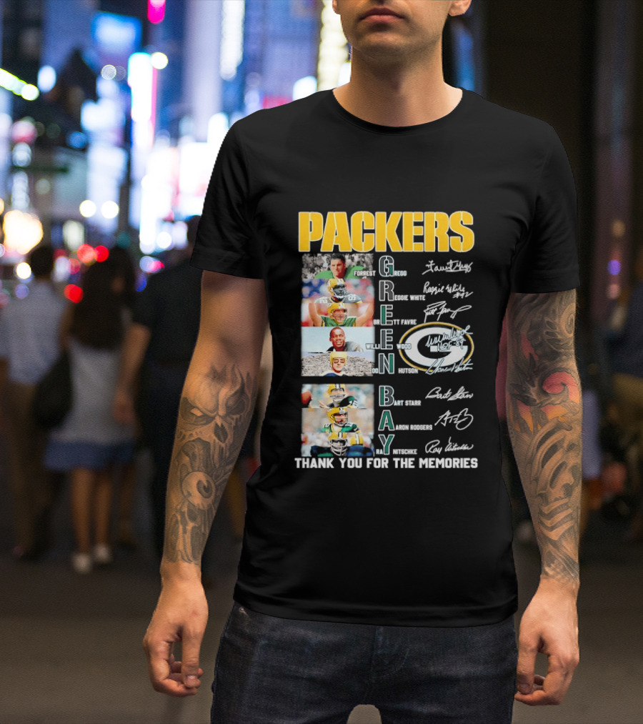 Packers Green Bay Thank You For The Memories Legends Signatures T-Shirt