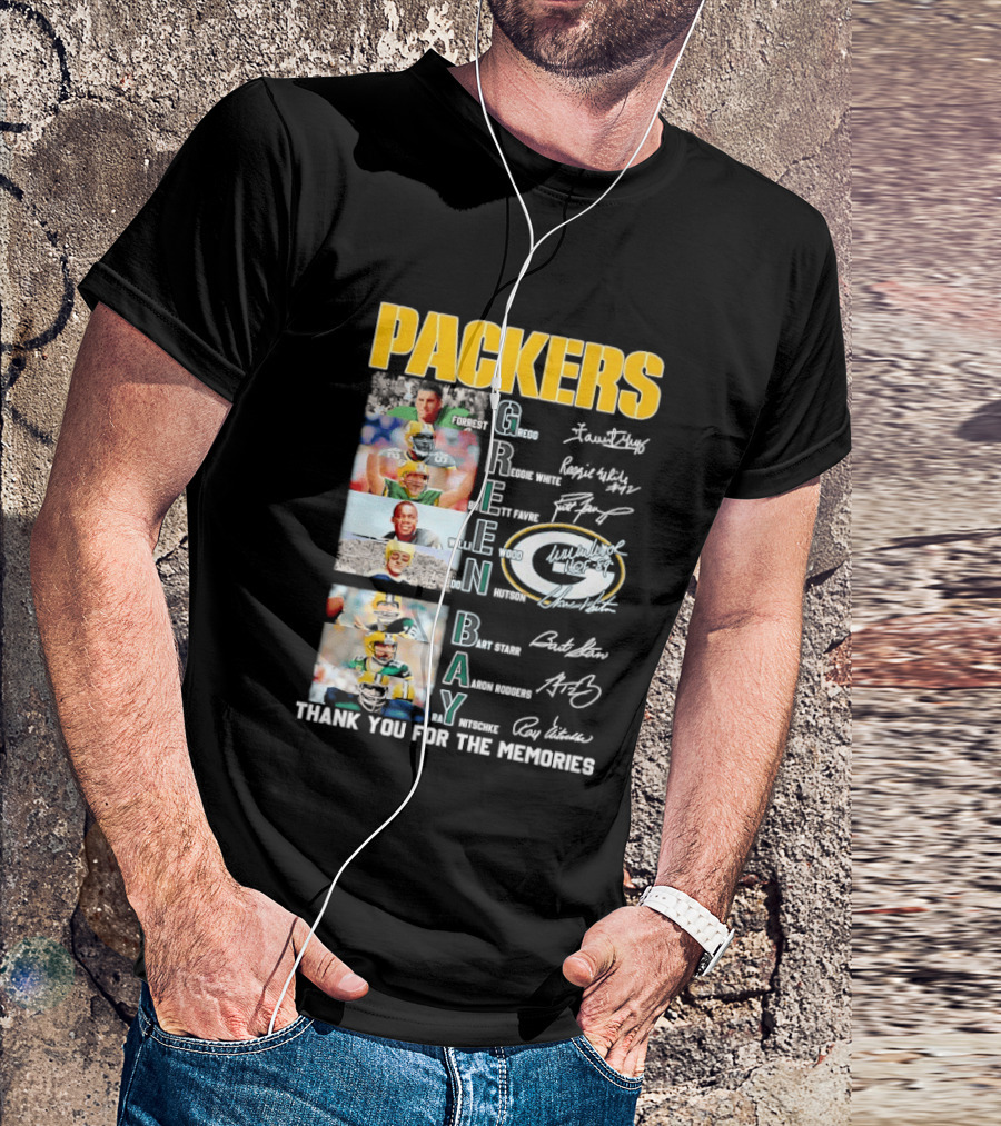 Packers Green Bay Thank You For The Memories Legends Signatures T-Shirt