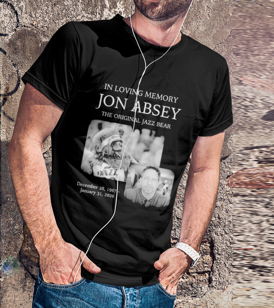 In Loving Memory Jon Absey The Jazz Bear December 28 1967 January 31 2026 Utah Jazz T-Shirt