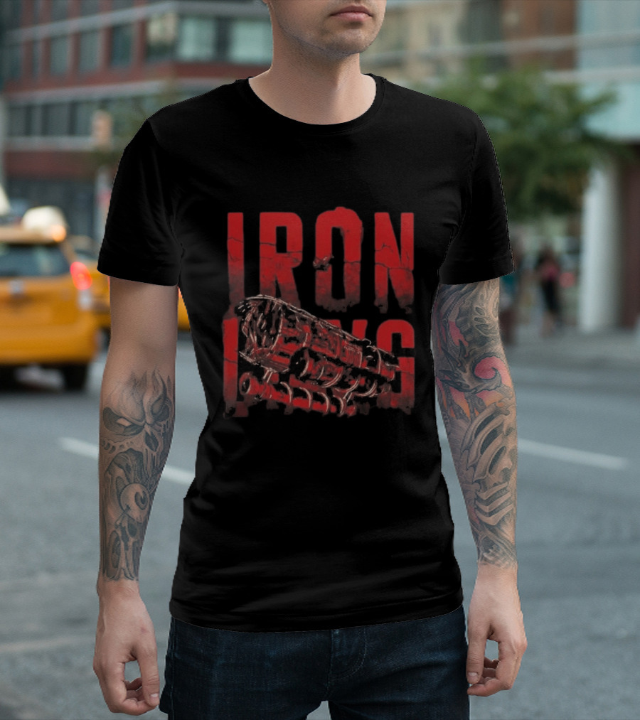 Iron Lung Distressed Red Text With Mechanical T-Shirt