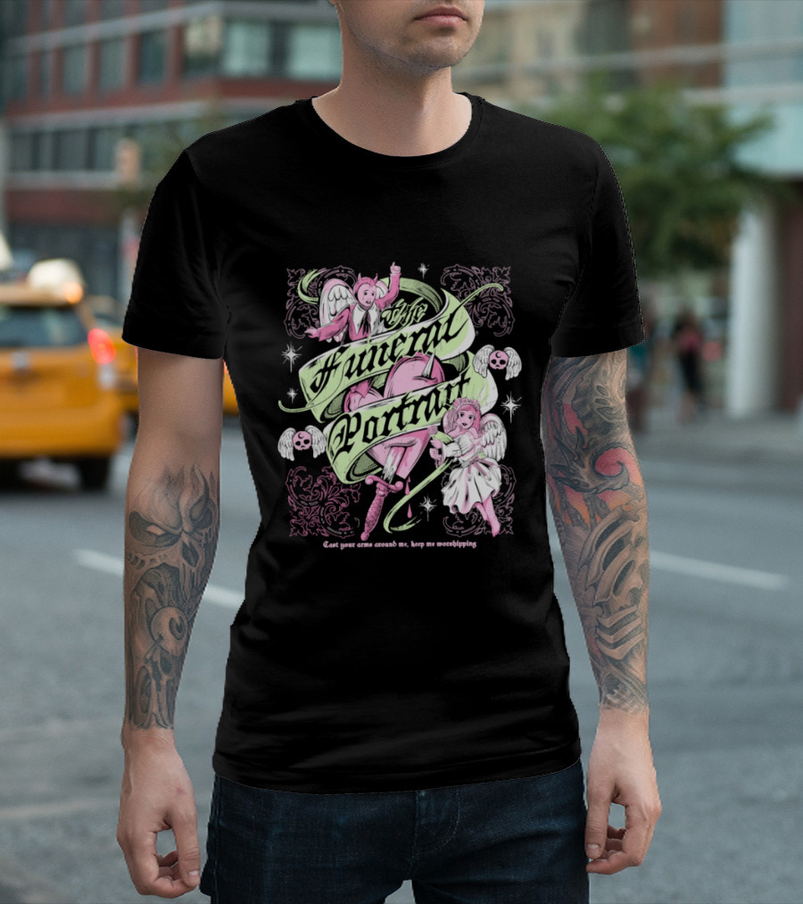 The Funeral Portrait Devil And Angel Pink Heart Aesthetic T-Shirt