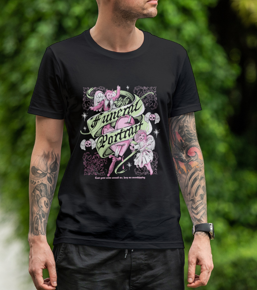 The Funeral Portrait Devil And Angel Pink Heart Aesthetic T-Shirt