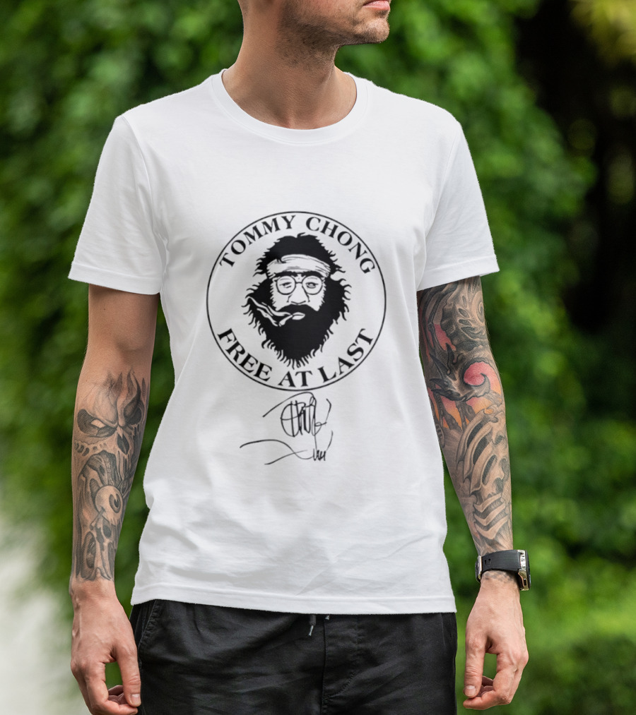Tommy Chong Free At Last Signature Circle T-Shirt