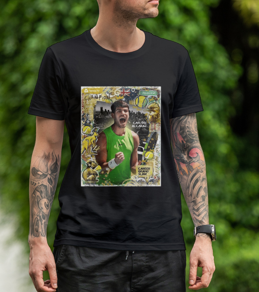 Carlos Alcaraz Champion Career Grand Slam Melbourne Tennis TV T-Shirt