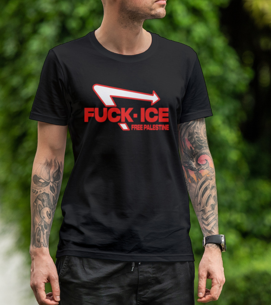 Fuck Ice Free Palestine Melt Ice T-Shirt